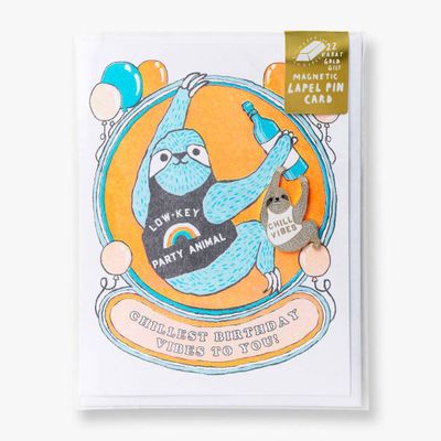 Chillest Vibes Pin Birthday Card