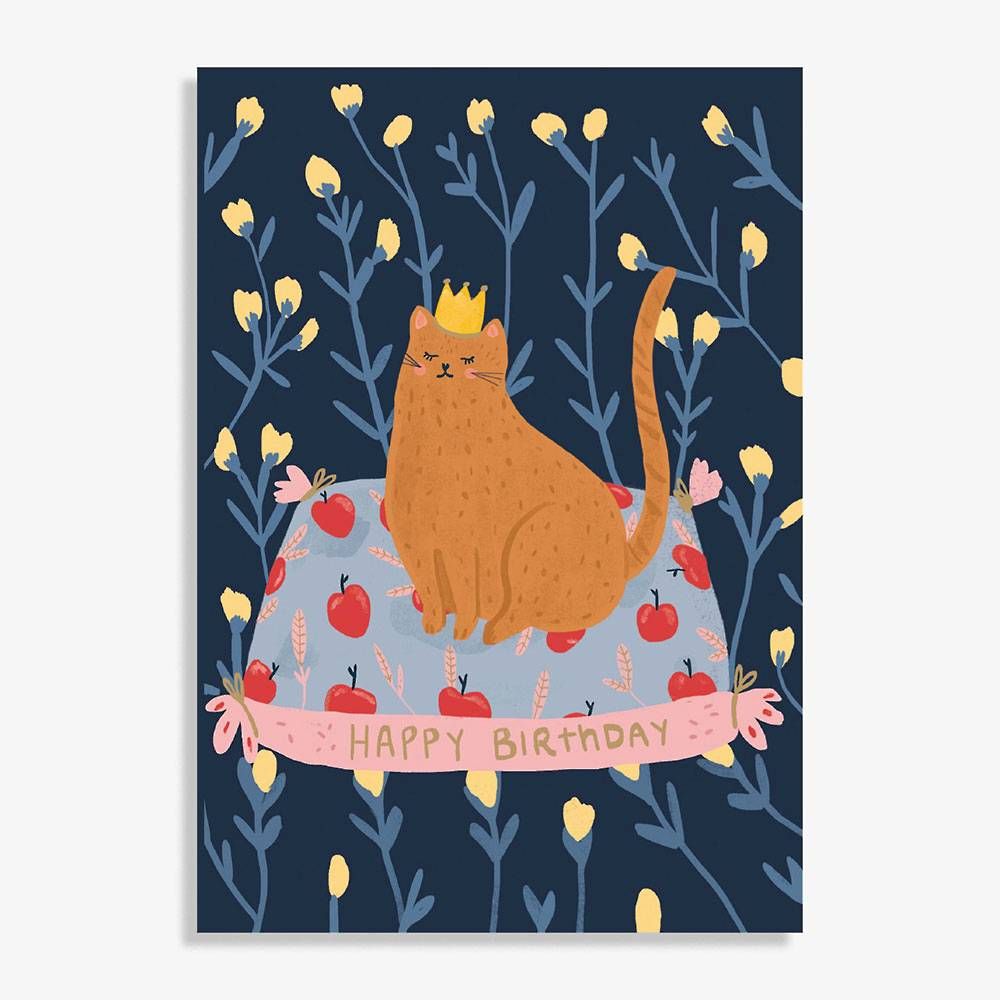 Regal Cat Birthday Card