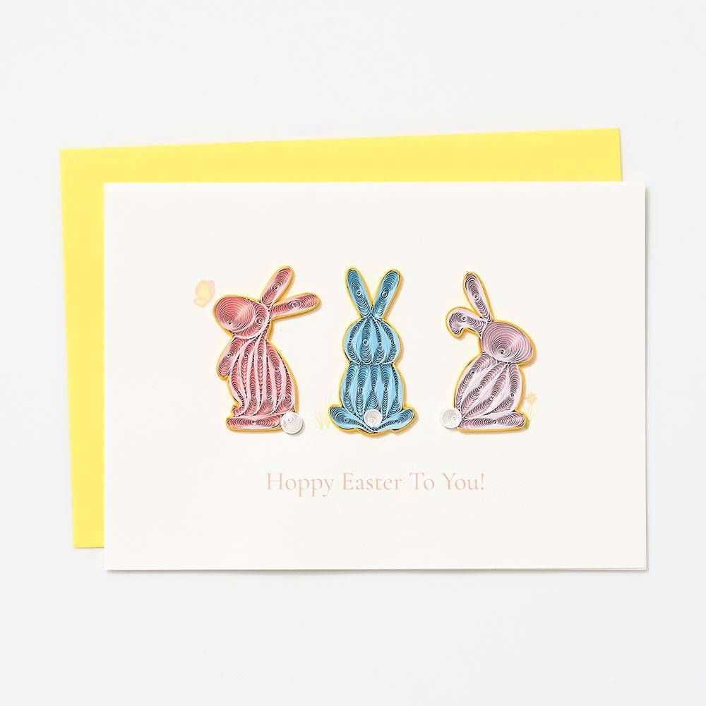 Quilling Pastel Bunnies Easter Card