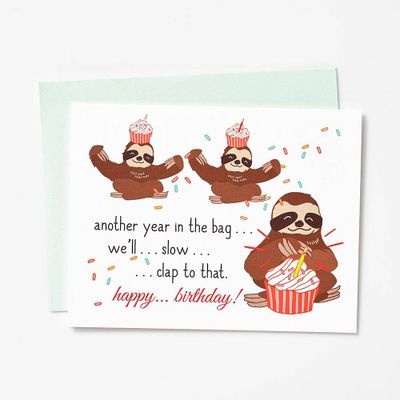 Slow Clap Sloth Birthday Card