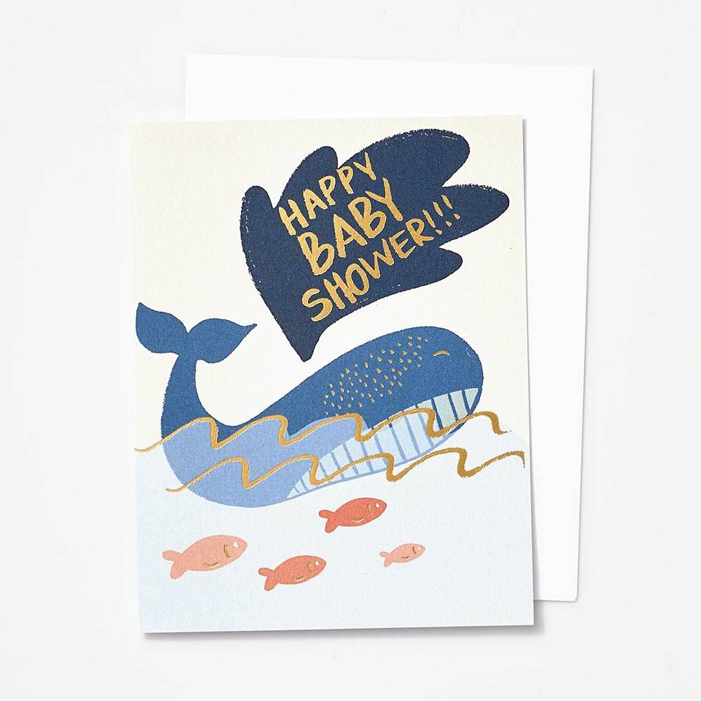 Whale Baby Shower Card