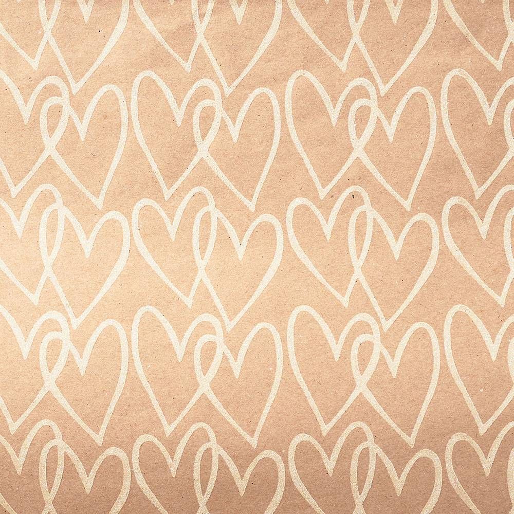 Glitter Hearts Kraft Flat Wrap