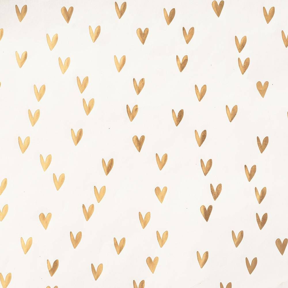 Gold Demi Hearts on White Flat Wrap