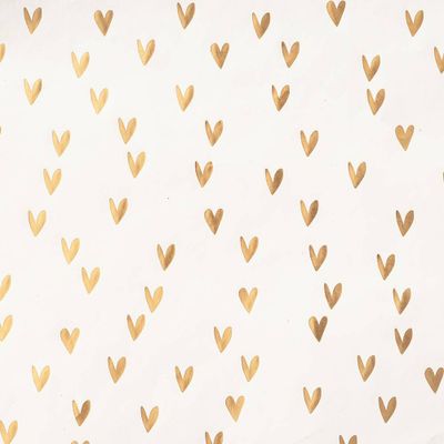 Gold Demi Hearts on White Flat Wrap