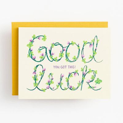 Vines and Clovers Good Luck Card