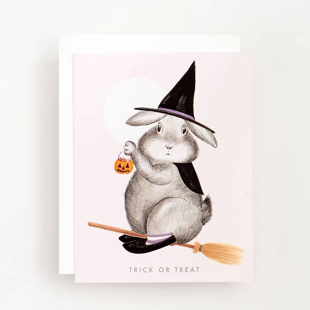 Bunny Witch Halloween Card