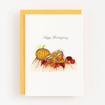 Pumpkin and Turkey Quilling Thanksgiving Card
