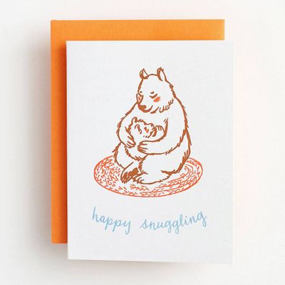 Happy Snuggling Bears Baby Card