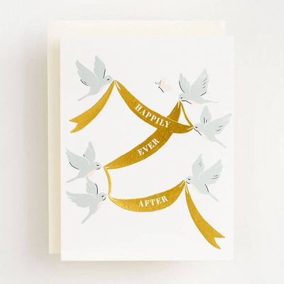 Happily Ever After Birds Wedding Card