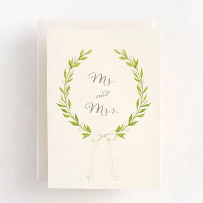 Mr. and Mrs. Wreath Wedding Card