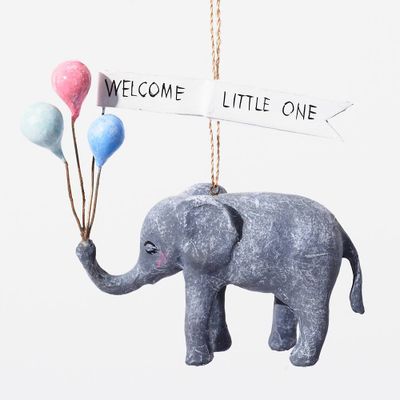 Welcome Little One Elephant Ornament