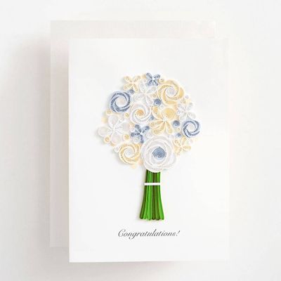 Quilling Bouquet Wedding Card