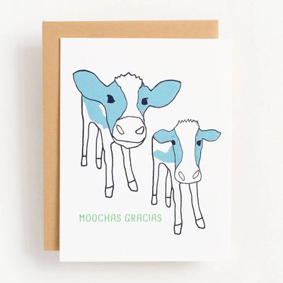 Moochas Gracias Cows Thank You Card