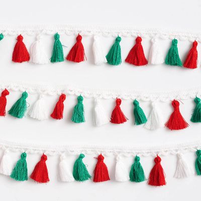 Red, Green & White Tassel Ribbon