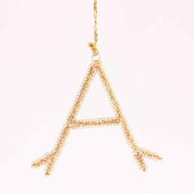 Gold Monogram Ornament A