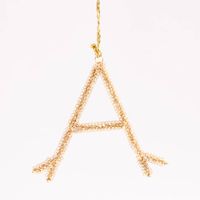 Gold Monogram Ornament A