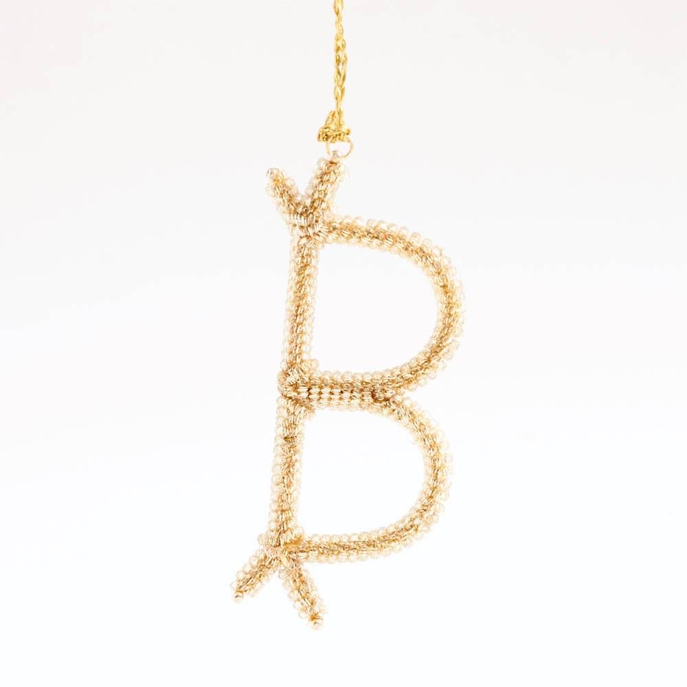 Gold Monogram Ornament B