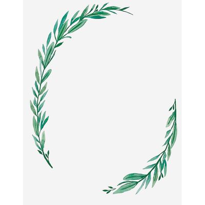 Laurel Greenery Border Paper 8.5" x 11"