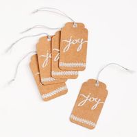 Joy Silver Glitter Gift Tags