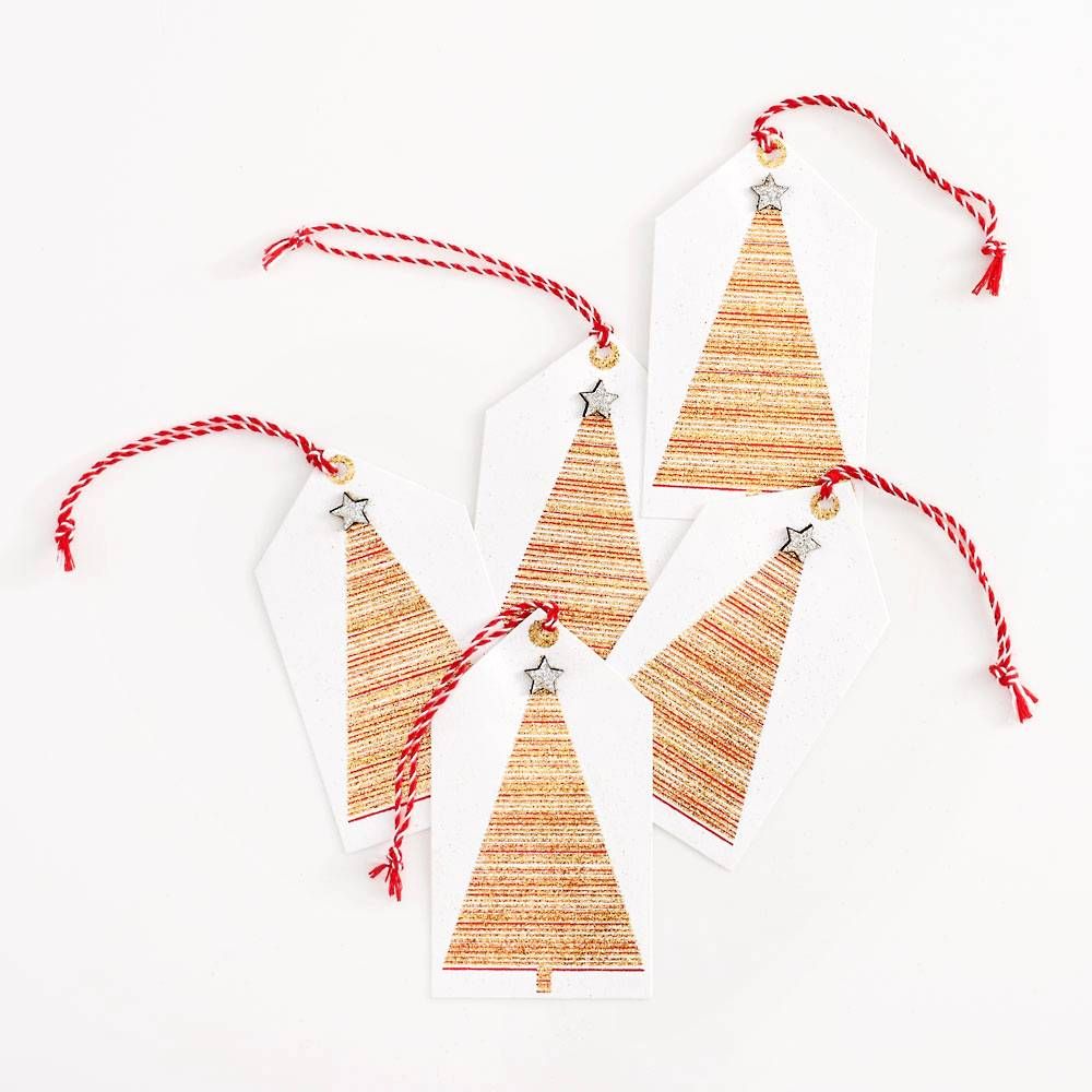 Striped Christmas Tree Gift Tags