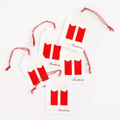 Red Present Gift Tags