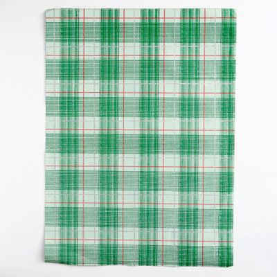 Glittered Green Plaid Handmade Paper
