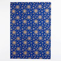 Gold Snowflakes on Navy Handmade Paper