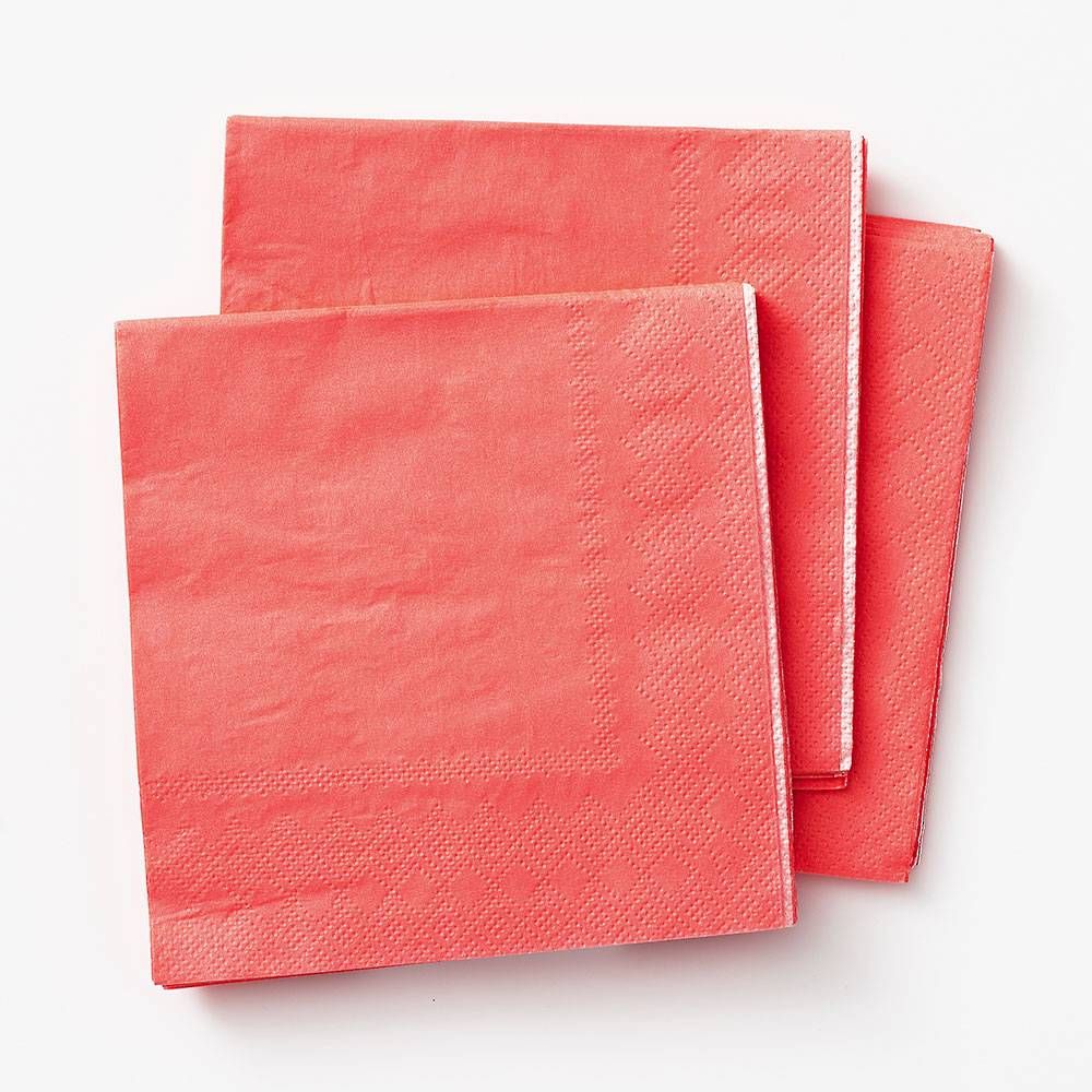 Coral Cocktail Napkins