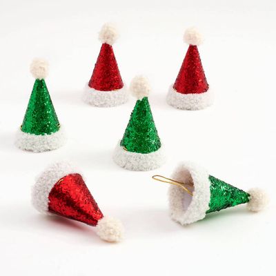 Red & Green Mini Santa Hats