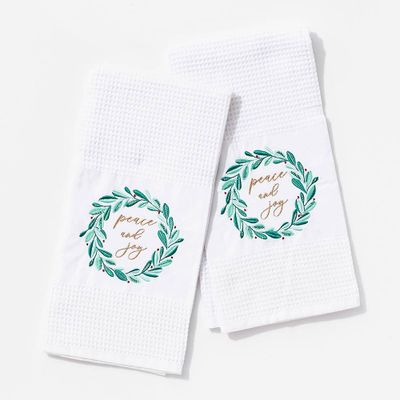 Peace and Joy Wreath Tea Towels