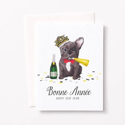 Frenchie New Year Card