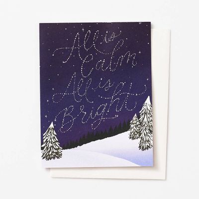 All is Calm Starry Sky Holiday Card