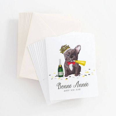 Frenchie New Year Cards