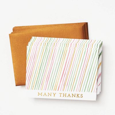 Watercolor Stripes Thank You Cards