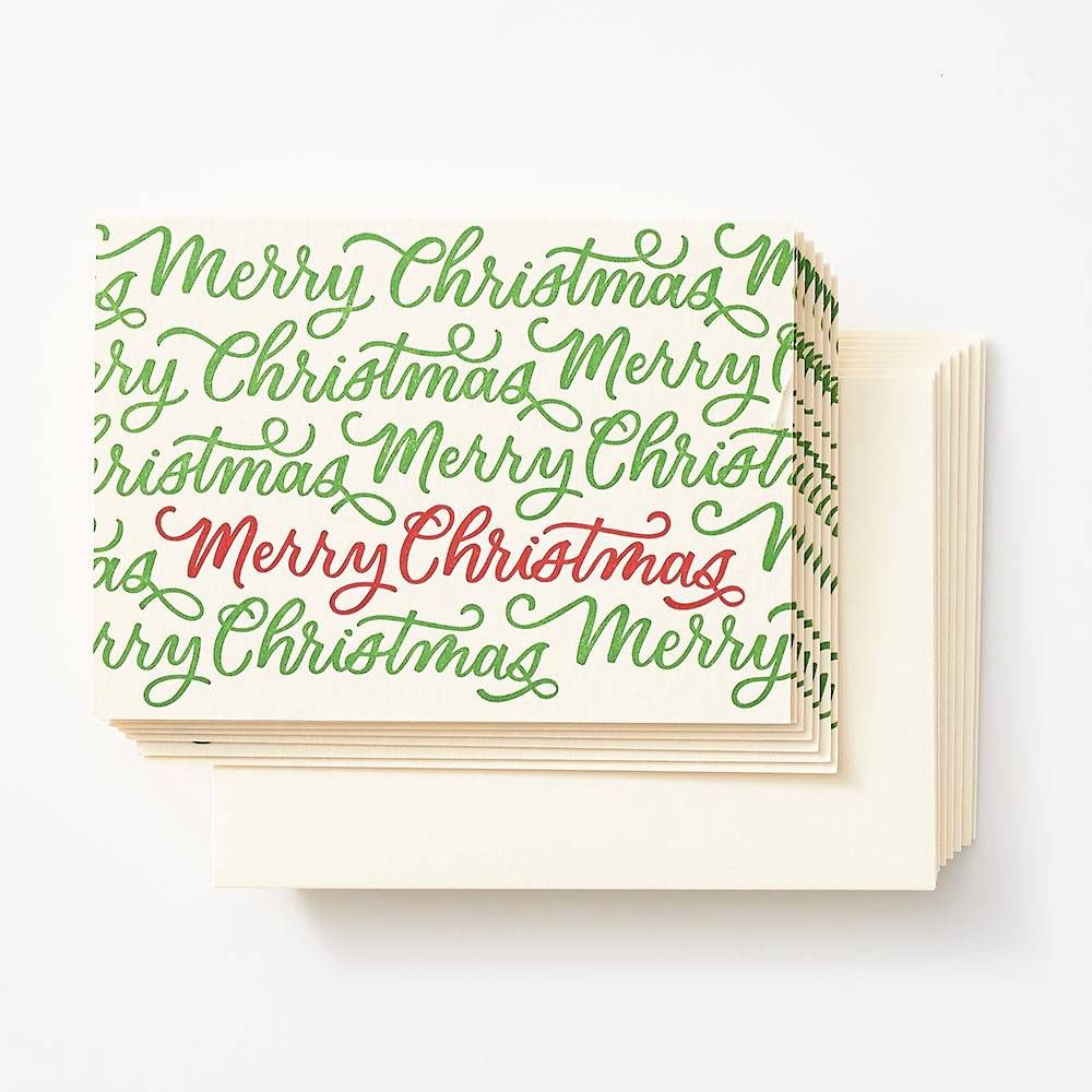 Merry Christmas Script Card Set