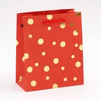 Gold Foil Dots on Red Bag