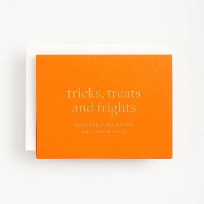 Tricks Treats and Frights Halloween Card