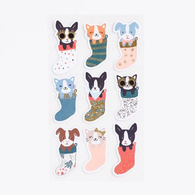 Cat and Dog Stocking Stickers