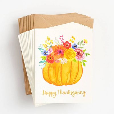 Floral Pumpkin Thanksgiving Stationery Set