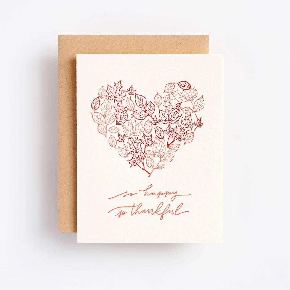 So Happy So Thankful Letterpress Card