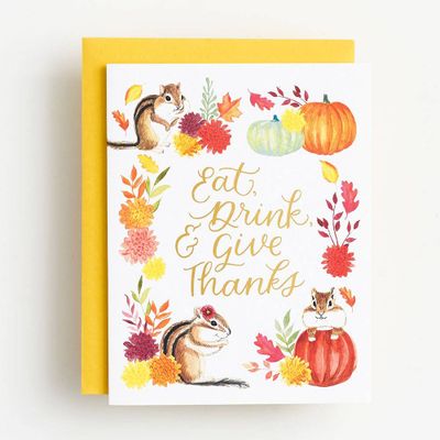 Give Thanks Chipmunks Card