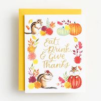 Give Thanks Chipmunks Card