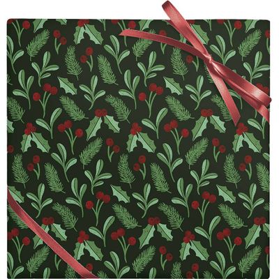 Evergreen Sprigs & Berries Wrapping Paper