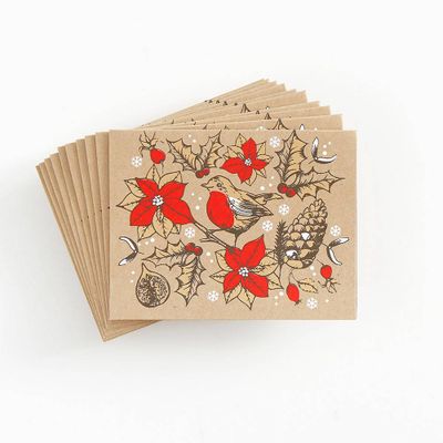 Bird Christmas Kraft Noteset