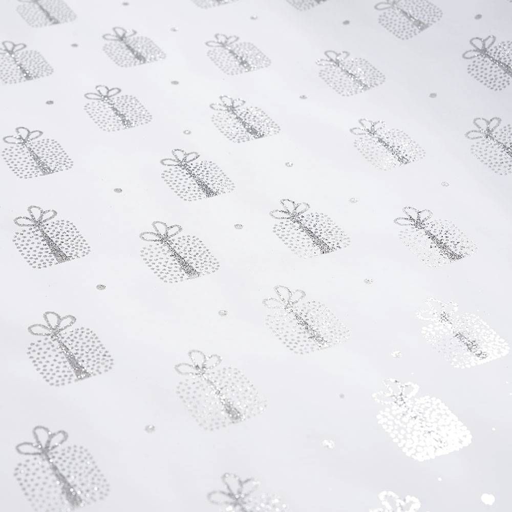 Silver Glitter Gifts Wrapping Paper