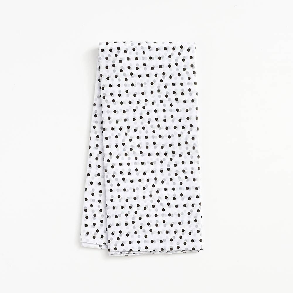 White & Black Polka Dot Tissue Paper