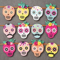 Floral Sugar Skull Garland Kit