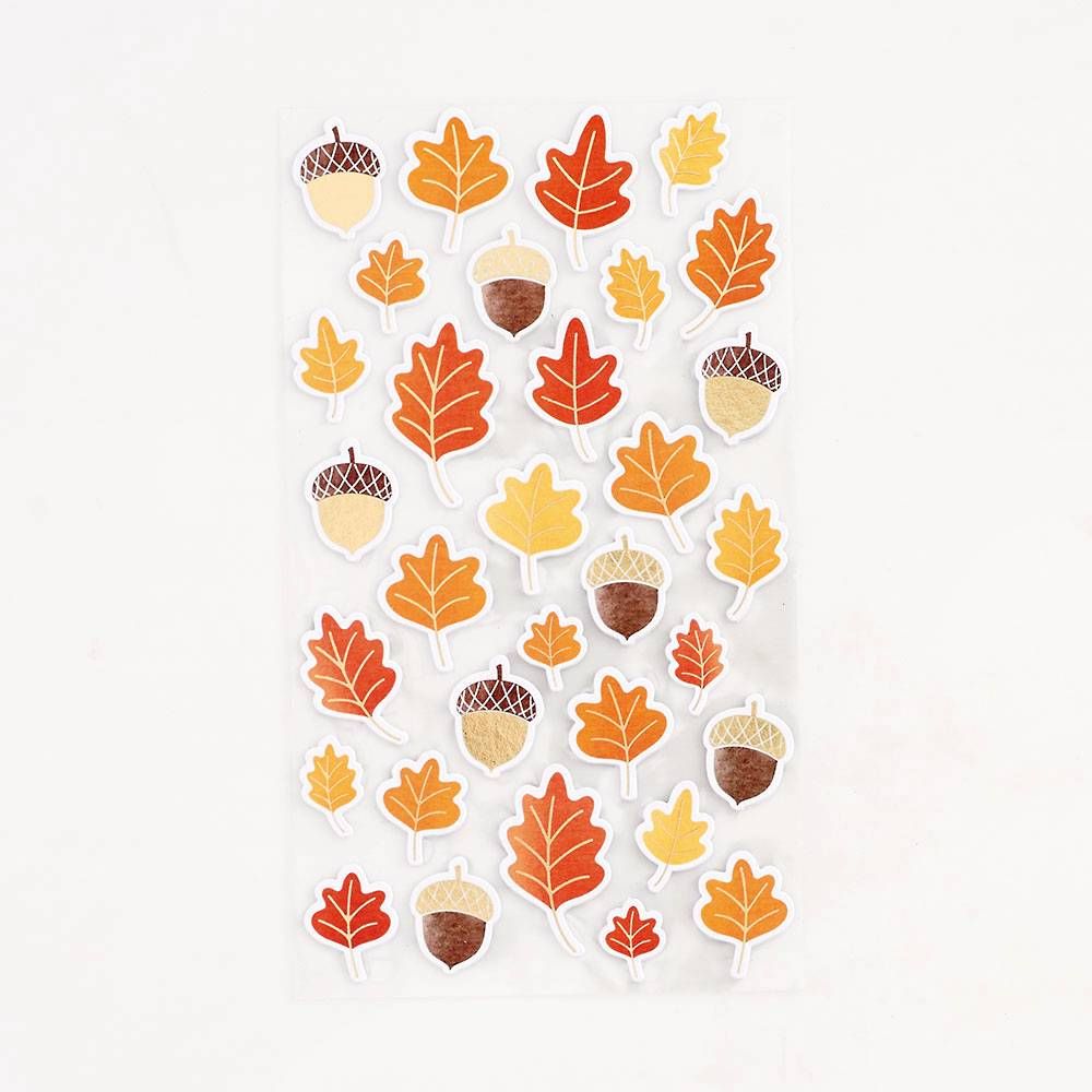 Acorn and Leaf Foil Stickers