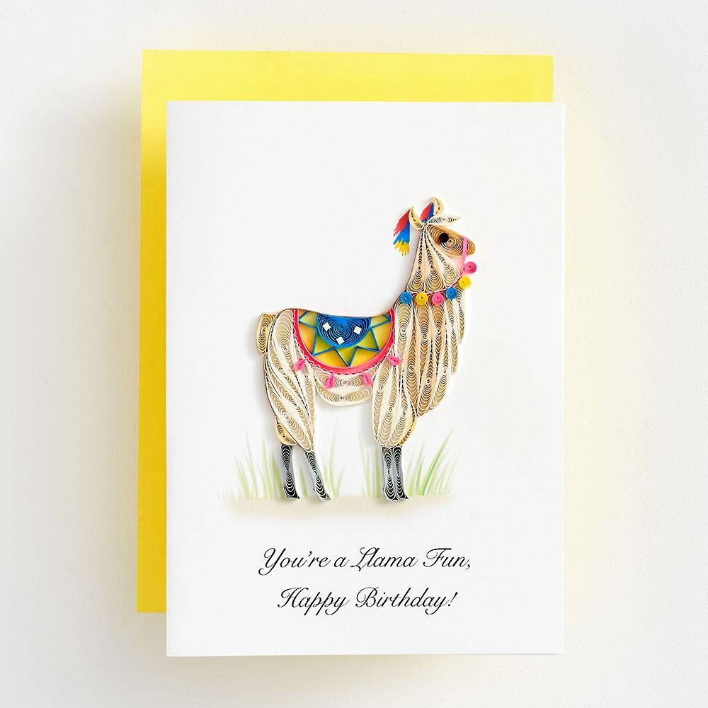 Quilling Llama Fun Birthday Card