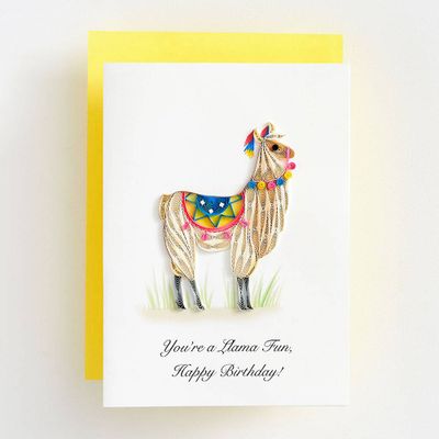 Quilling Llama Fun Birthday Card